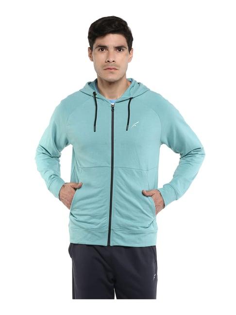 furo sky blue solid regular fit hoodie