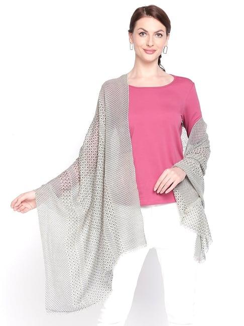 style quotient grey & black printed shawl