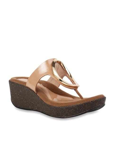 catwalk tan thong wedges