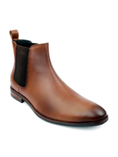 shences tan chelsea boots