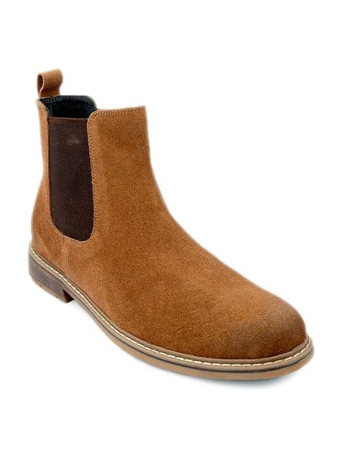 shences tan chelsea boots