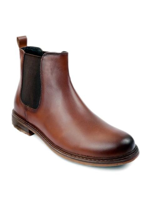 shences tan chelsea boots