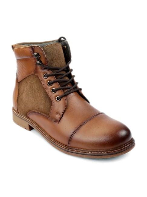 shences tan derby boots