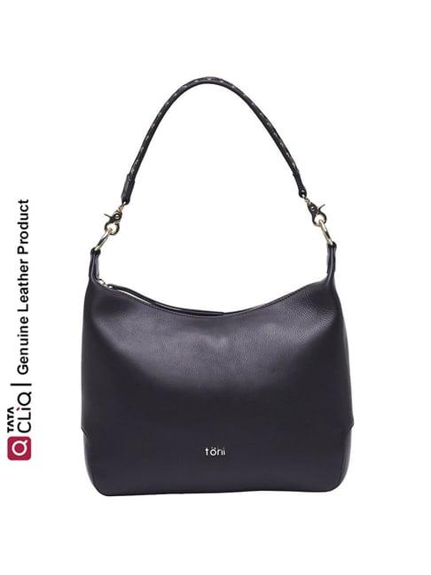 tohl black solid medium hobo shoulder handbag