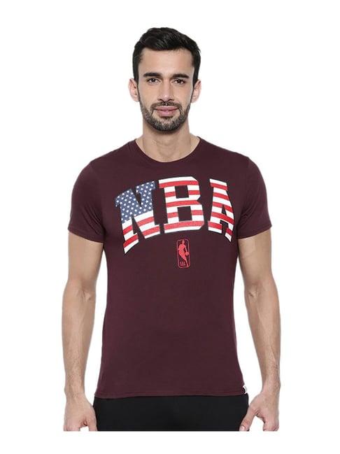 nba maroon printed t-shirt