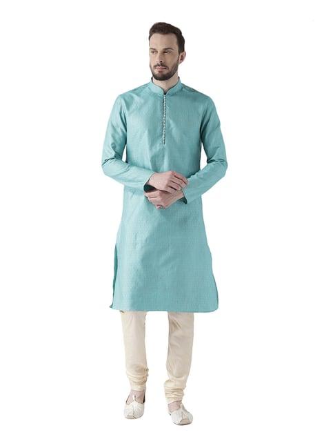 deyann light blue regular fit full sleeves kurta