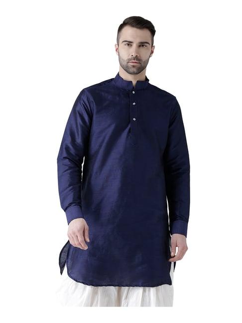 deyann blue silk regular fit kurta