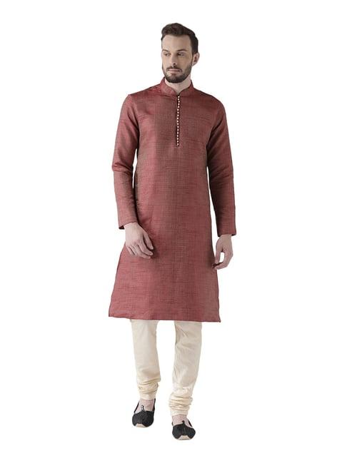 deyann maroon printed regular fit kurta