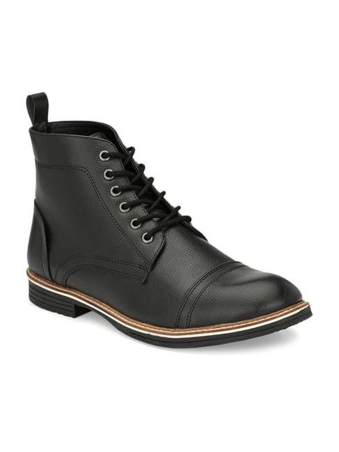 shences black derby boots