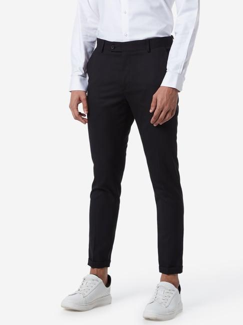 wes formals by westside black carrot fit trousers