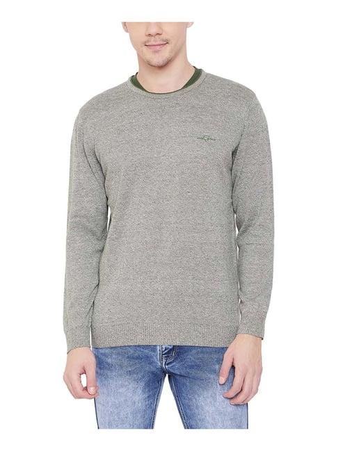 duke green regular fit heathered sweater