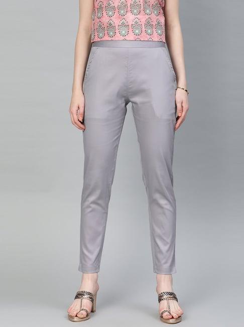 jaipur kurti grey mid rise pants