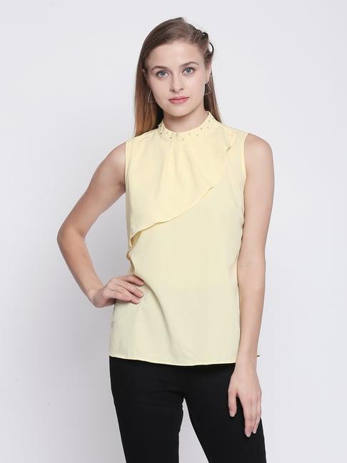 forever glam by pantaloons yellow embellished top