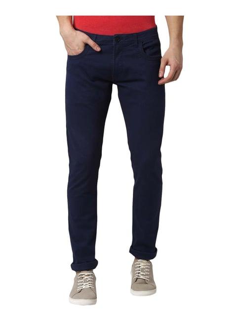 peter england chinos navy cotton skinny fit chinos