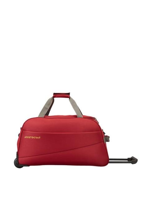 aristocrat red 2 wheel medium duffle trolley - 33 cm