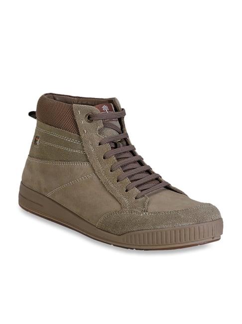 woodland men's khaki ankle high sneakers