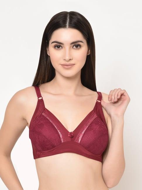 da intimo maroon non wired non padded full coverage bra