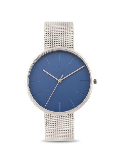 obaku v219gxclmc hastainless cyan analog watch for men