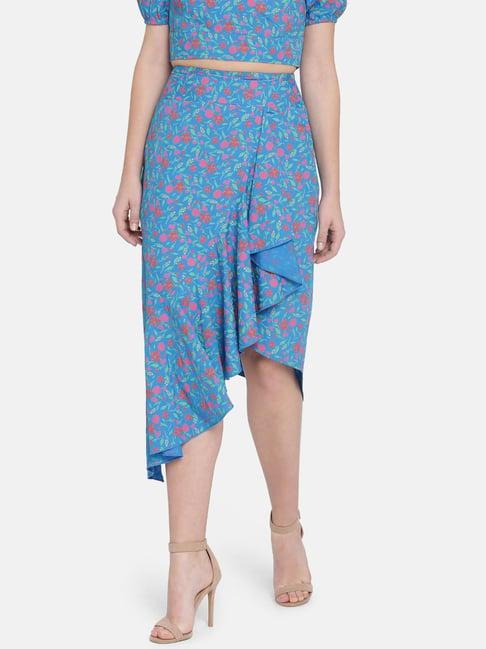 isu by radhika apte blue floral print skirt