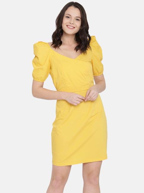 isu by radhika apte yellow above knee dress