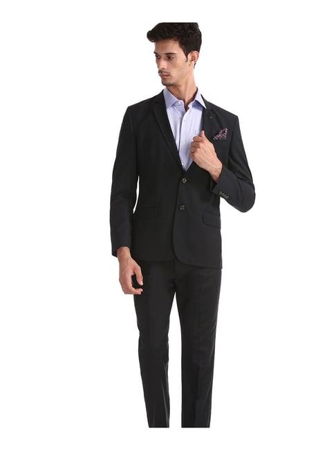 arrow black regular fit suit