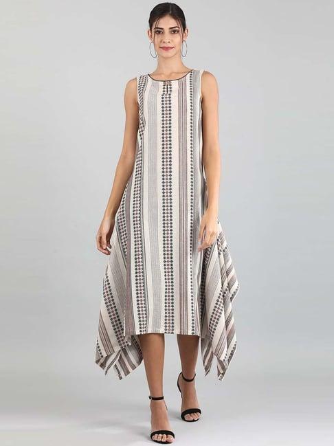 aurelia beige printed assymetric dress