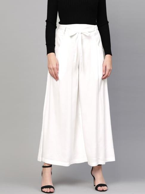 idalia white mid rise palazzos