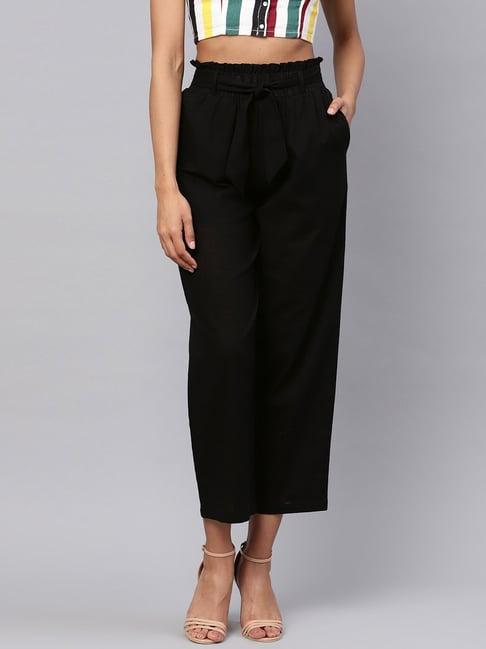 idalia black cotton pants