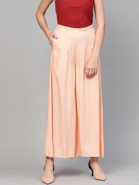 idalia peach mid rise palazzos