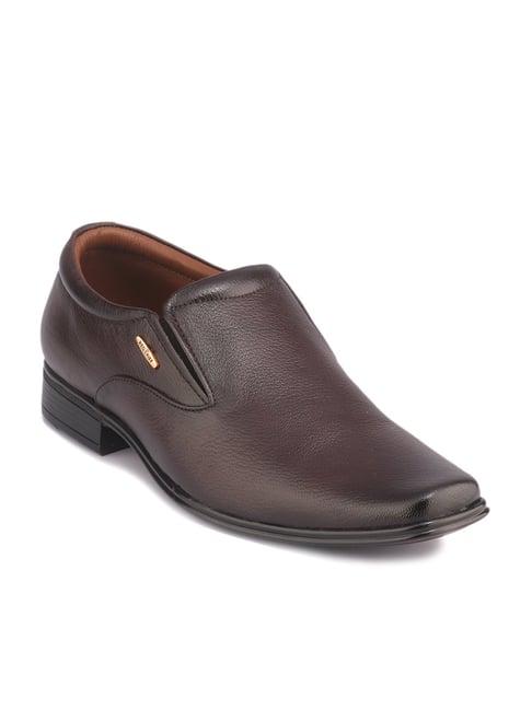 red chief brown formal slip-ons