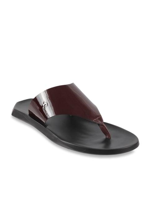 mochi men's maroon thong sandals