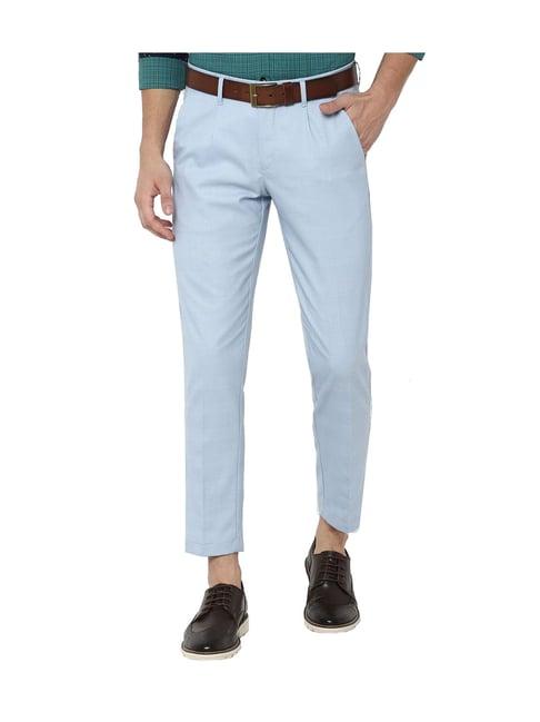 allen solly blue slim fit trousers