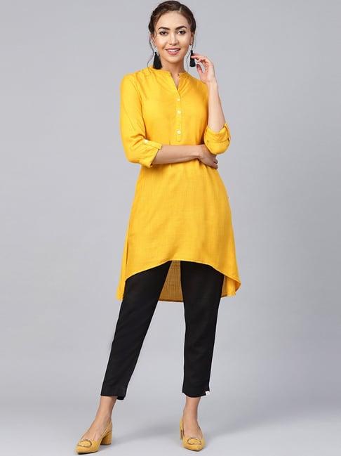 juniper mustard high low kurti