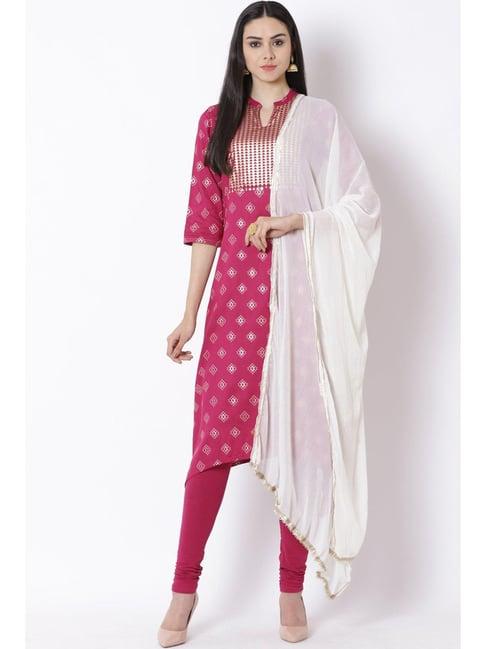 rangriti off-white plain dupatta