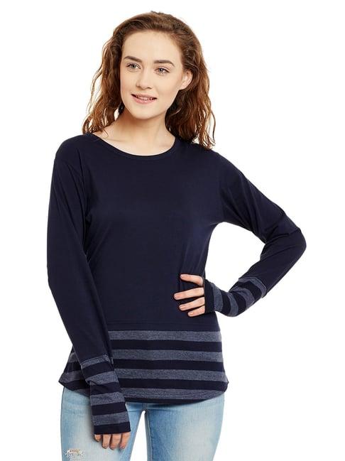 hypernation navy & grey striped t-shirt