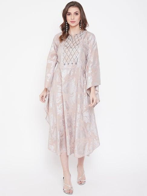 the kaftan company beige embroidered kaftan dress