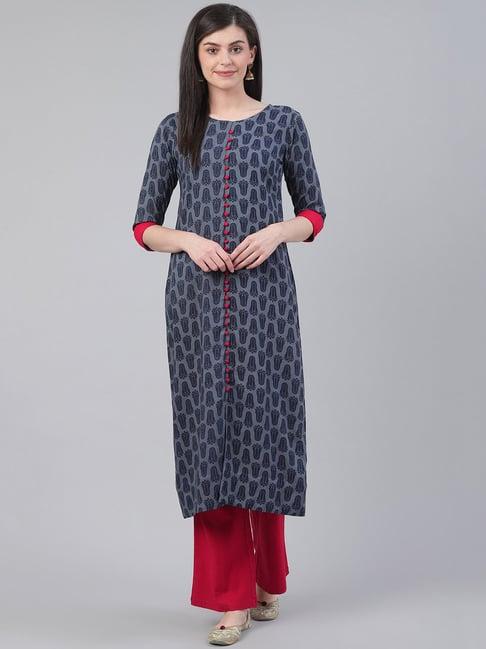 ksut grey printed kurta