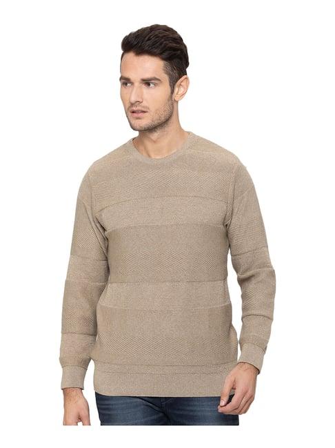 globus tan striped sweater