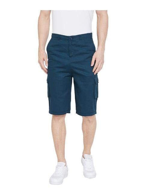 hypernation blue regular fit shorts