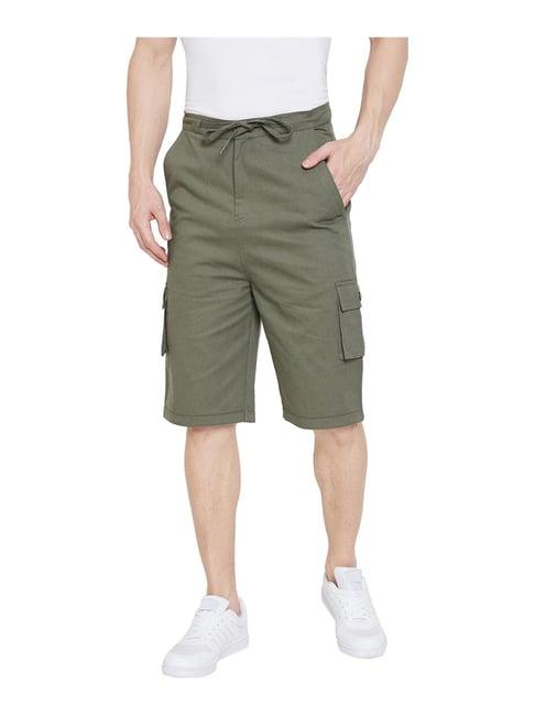 hypernation green regular fit shorts