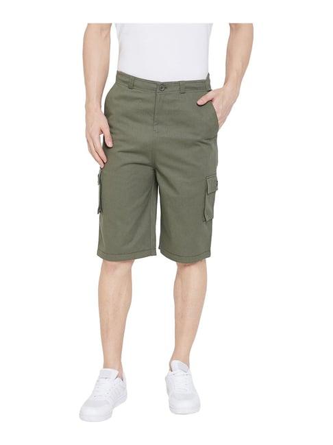 hypernation green regular fit shorts