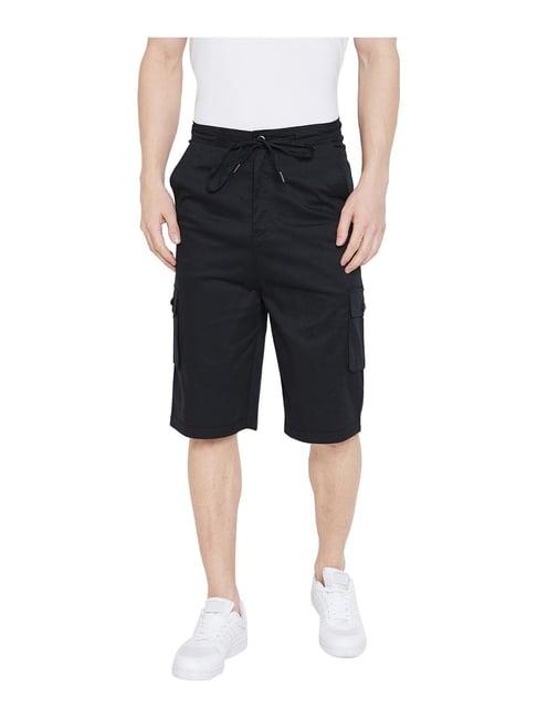 hypernation black regular fit shorts