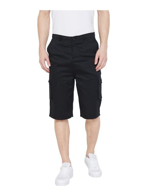 hypernation black regular fit shorts