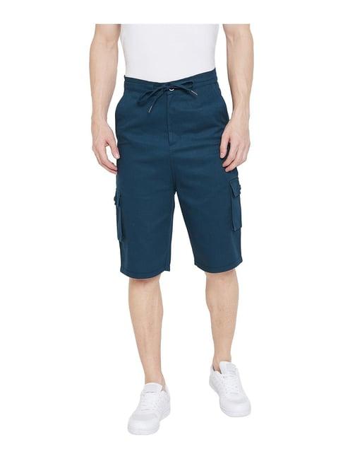 hypernation blue regular fit shorts