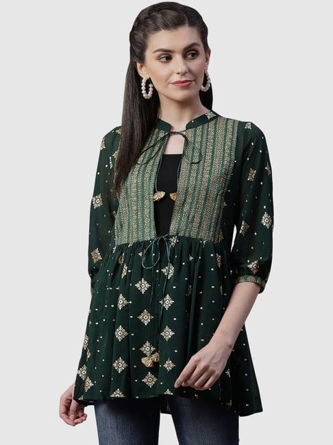 ahalyaa moss green printed tunic