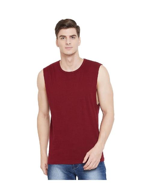 hypernation maroon cotton t-shirt