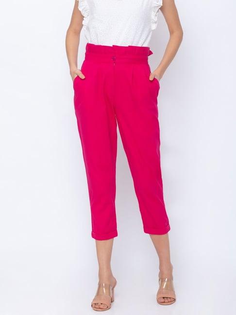 globus pink regular fit pants