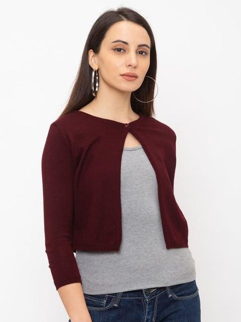 globus maroon regular fit cardigan