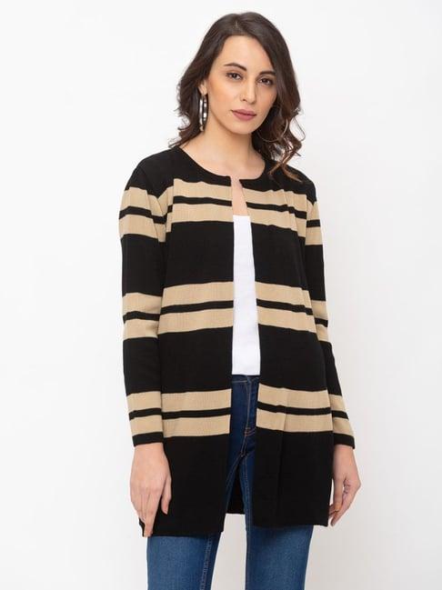 globus black striped cardigan