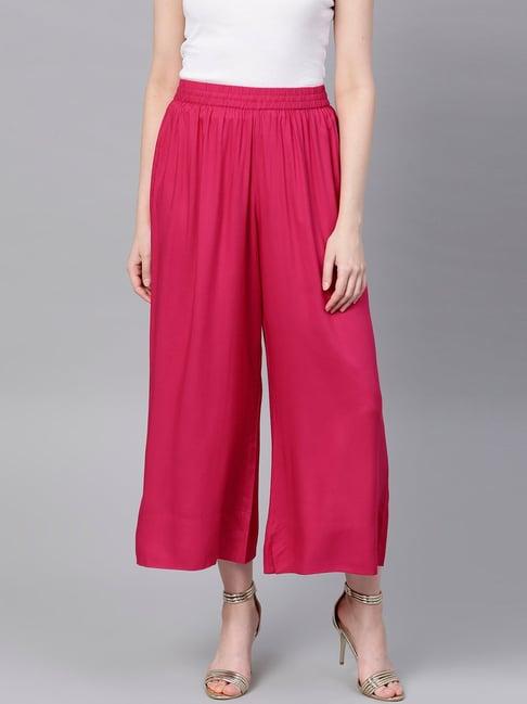 ksut pink regular fit palazzos